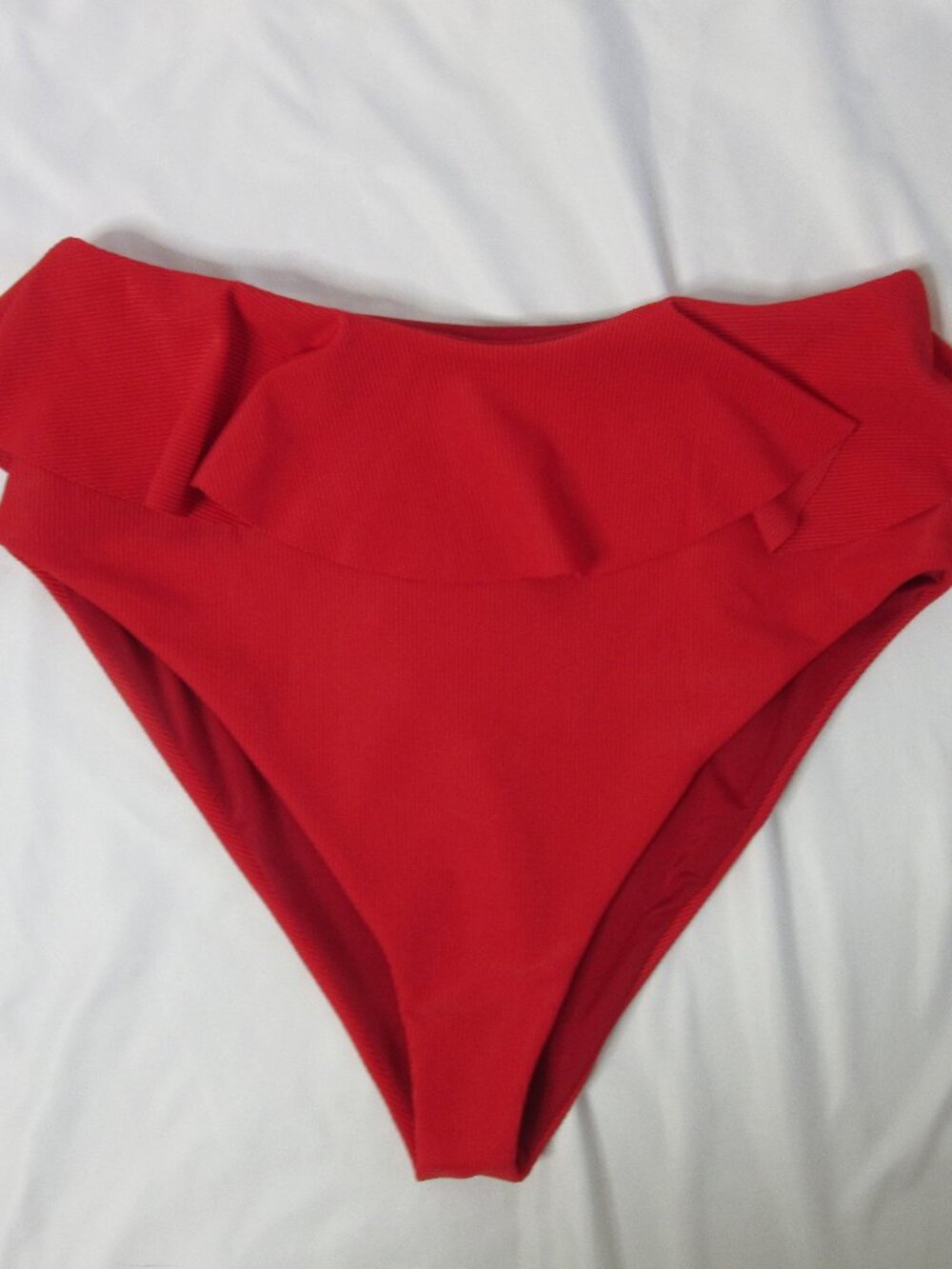 Beach Riot Red Ruffle High-Rise Bikini Bottom - Picture 6 of 10